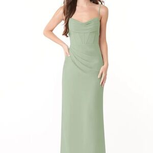 NWT Azazie Gorgeous Dusty Sage Green Bridesmaid Wedding Dress